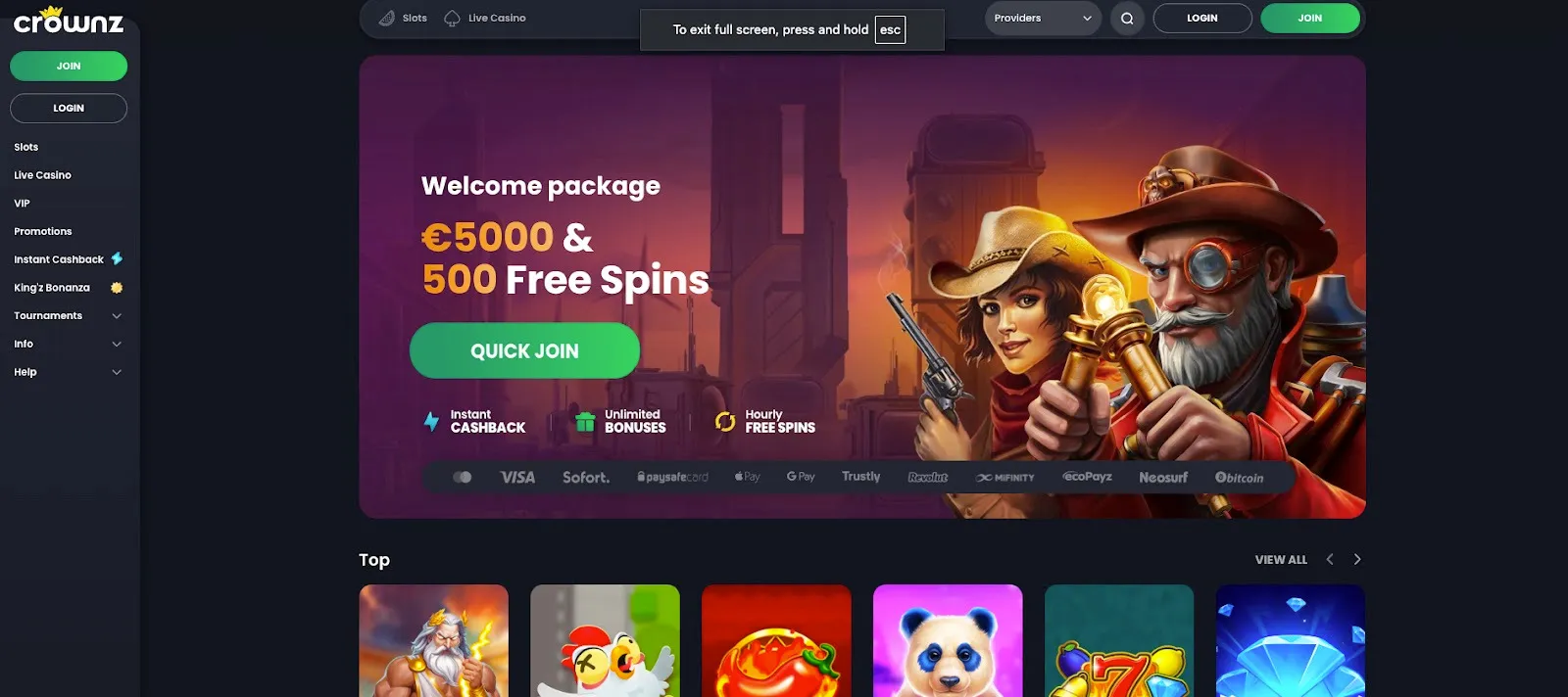 Crownz – One of the Best Non GamStop Casinos for New Players